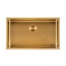 Brushed Gold 762x457x254mm 1.2mm Handmade Single Bowl Top/Undermount Kitchen/Laundry Sink